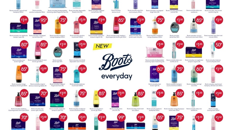 Boots UK Everyday range 