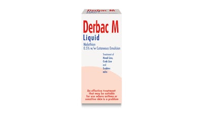 Derbac M on the shelves for scabies and lice